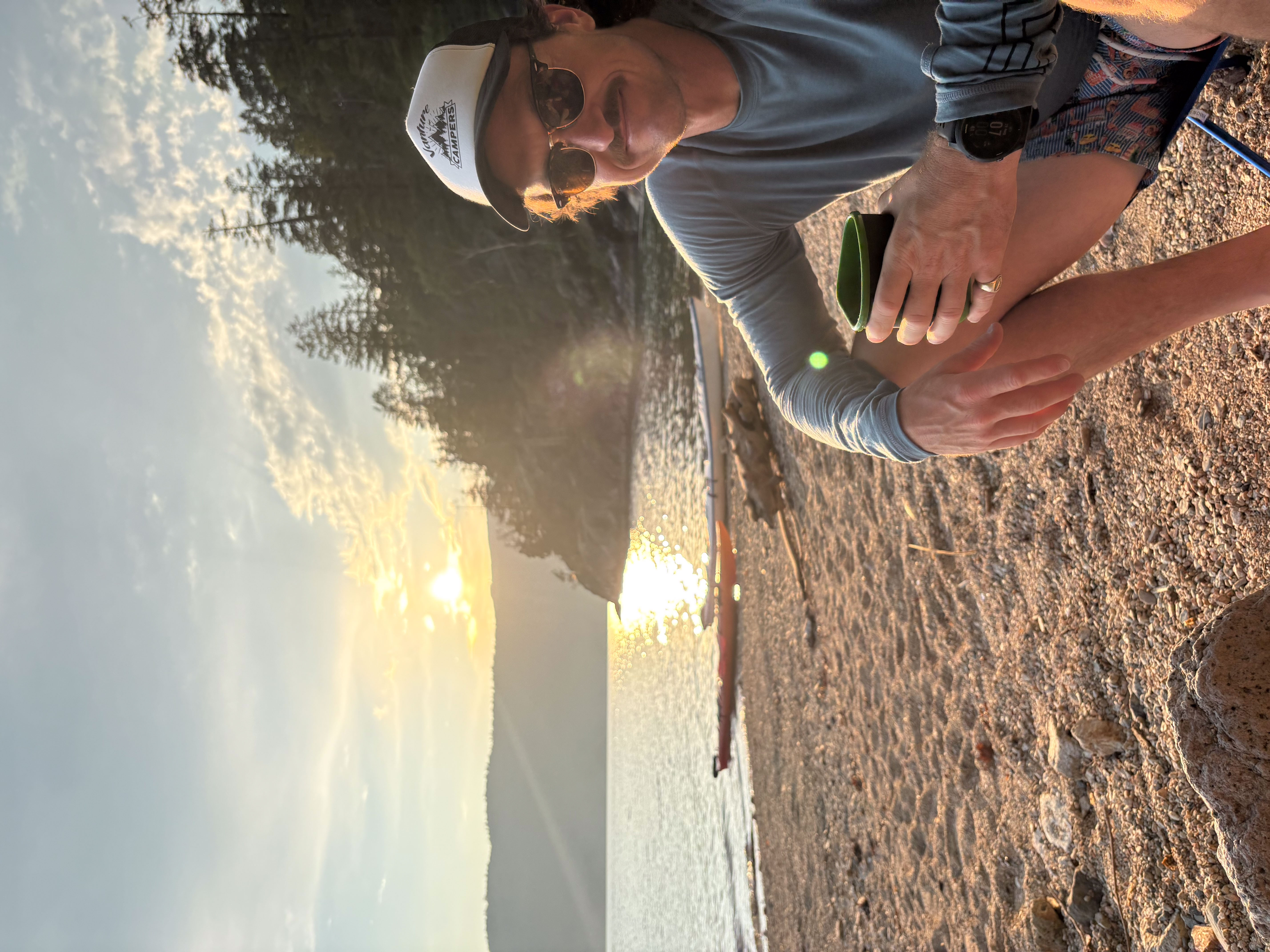 Me now, sober, camping on a beach